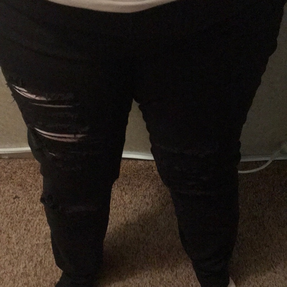 Black ripped jeans